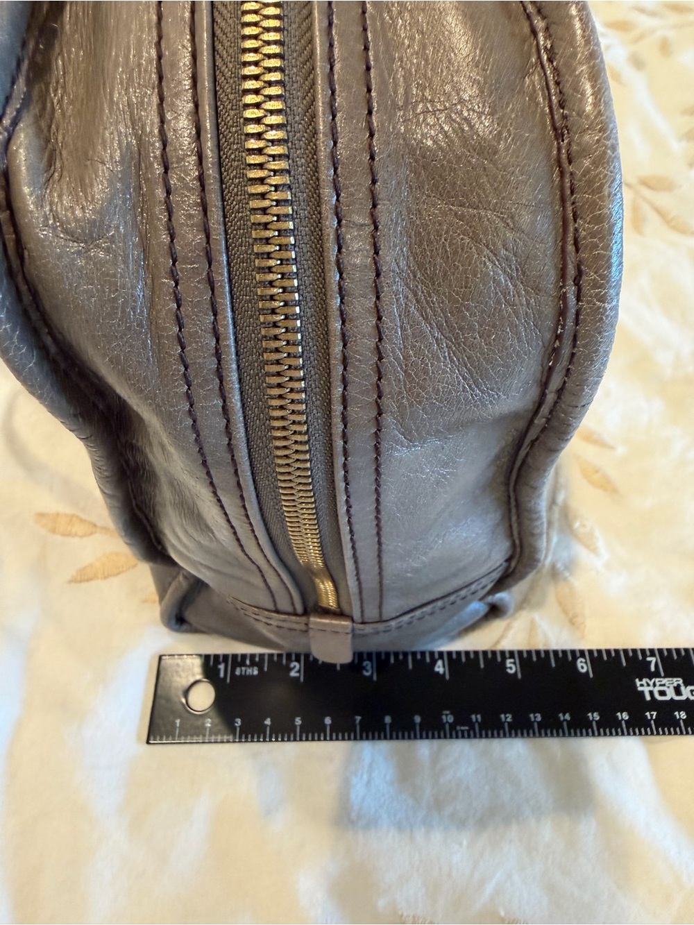 Gray Leather Hobo International Sutton Tote Handbag - Picture 7 of 8
